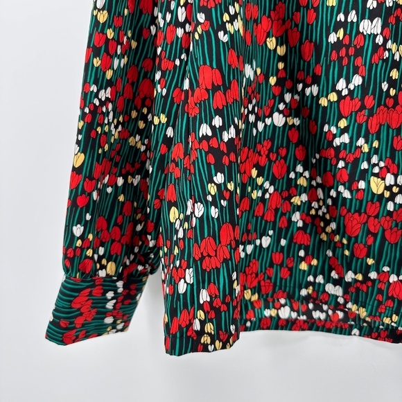 Vintage COUNTRY LAGENLOOK Pendleton RED TULIPS Cottage Core Top WOMENS 14 - Picture 3 of 9
